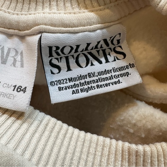 Zara X Rolling Stones Girls Graphic Print Lips Long Sleeve Band Sweatshirt 13-14 - Picture 9 of 9